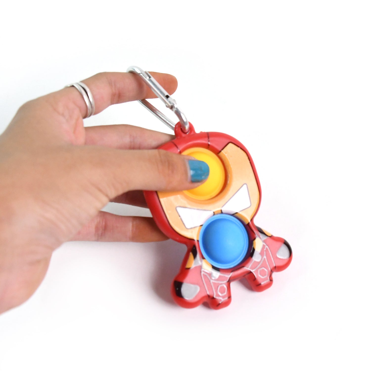 Themed Iron Man Shape Keychain Pop It Toy (1 Pc) Themed Iron Man Shape Keychain Pop It Toy (1 Pc)